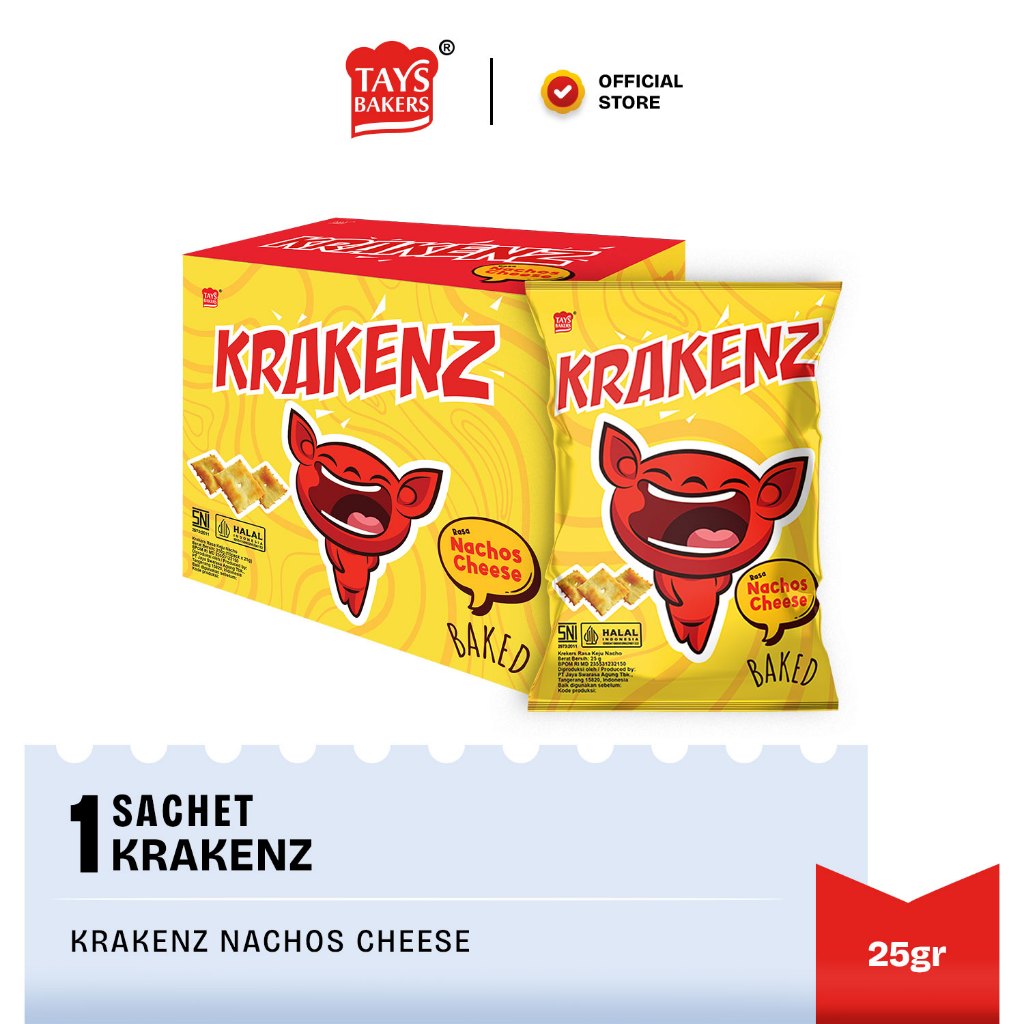 

Krakenz Nachos Cheese 25g - Jajanan Makanan Ringan Crackers Rasa Keju