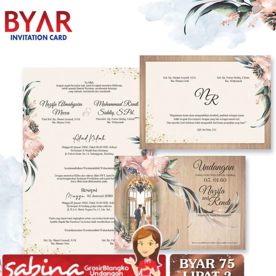 BLANGKO UNDANGAN BYAR 75 | SABINA UNDANGAN