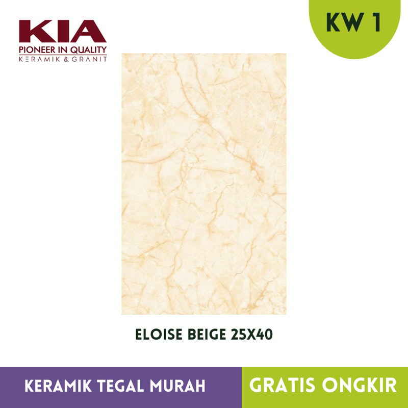 Keramik dinding KIA 25x40 Eloise Beige KW 1