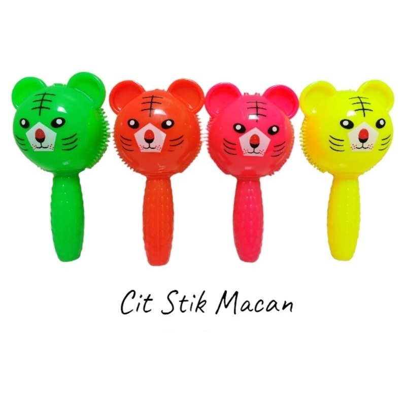 Mainan Bayi Baby Hand Rattle Stick Macan / Mainan Anak Cit Cit Stik Macan
