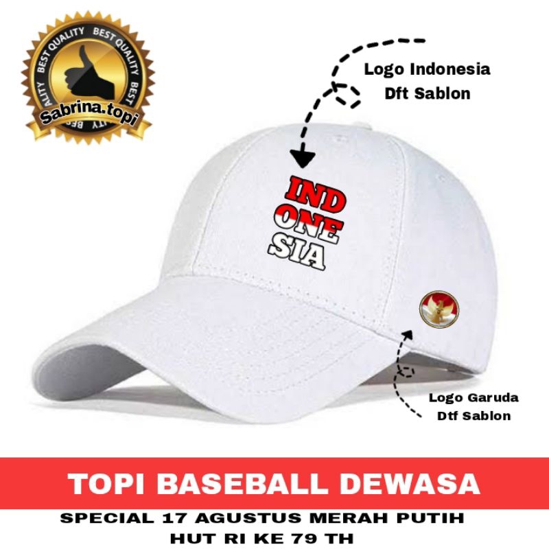 Topi Merah putih/Topi Baseball Merah putih Dewasa