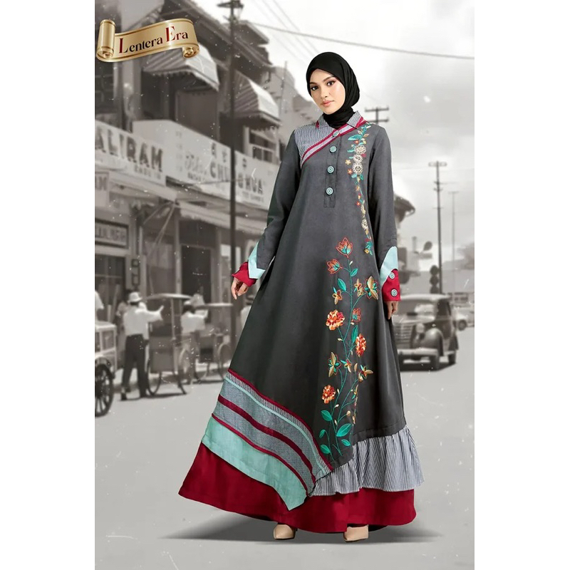 TUNEECA ABAYA RAIIA T-0724005 TUNEECA LENTERA ERA /ABAYA MEWAH MODERN BRANDED ORIGINAL /BAJU ABAYA M
