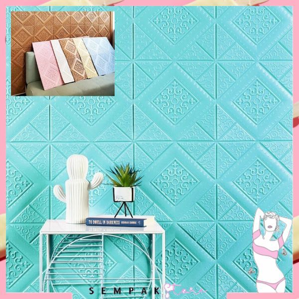 SS Wallpaper 3D Foam Motif Batik Sultan 70 x 70Cm Tebal 6mm Sticker Wallborder Dinding 3D Motif Kota