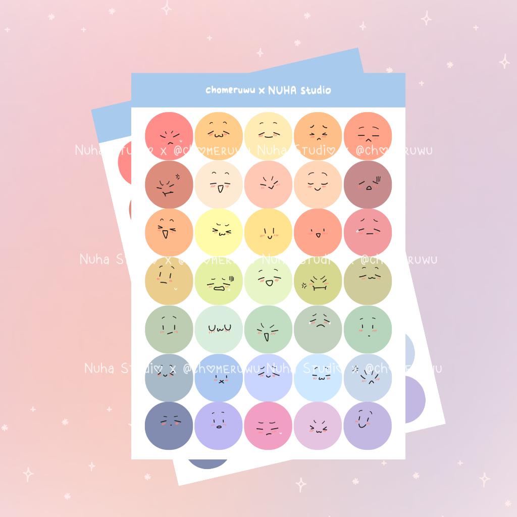 

Sticker by chomeruwu | Emoji | Aesthetic Sticker Estetik Stiker HP Laptop Botol Cute Waterproof Scrapbook Diary Journal Bujo Anti