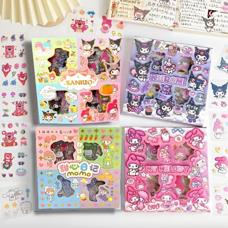 

STICKER MOMO 2D ISI 100PCS / STICKER SANRIO ISI 100 / STICKER KUROMI ISI 100