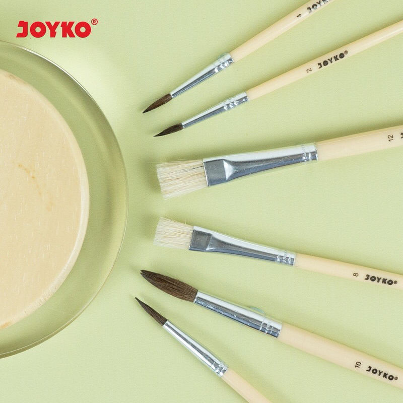 

1 Set!! 6 Pcs KUAS LUKIS JOYKO BR-1 KUAT CAT WATER ACRYLIC COLOUR