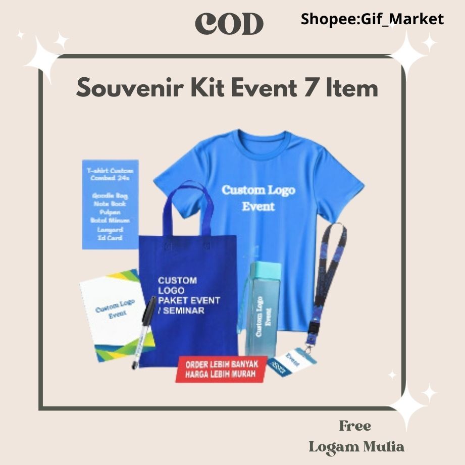 

Paket Seminar | COD | Free Ongkir | Souvenir | Goodiebag | Pulpen | Notes | Notebook | Murah | Custom | tempat minum | Pin | Kaos | Id card | botol minum |