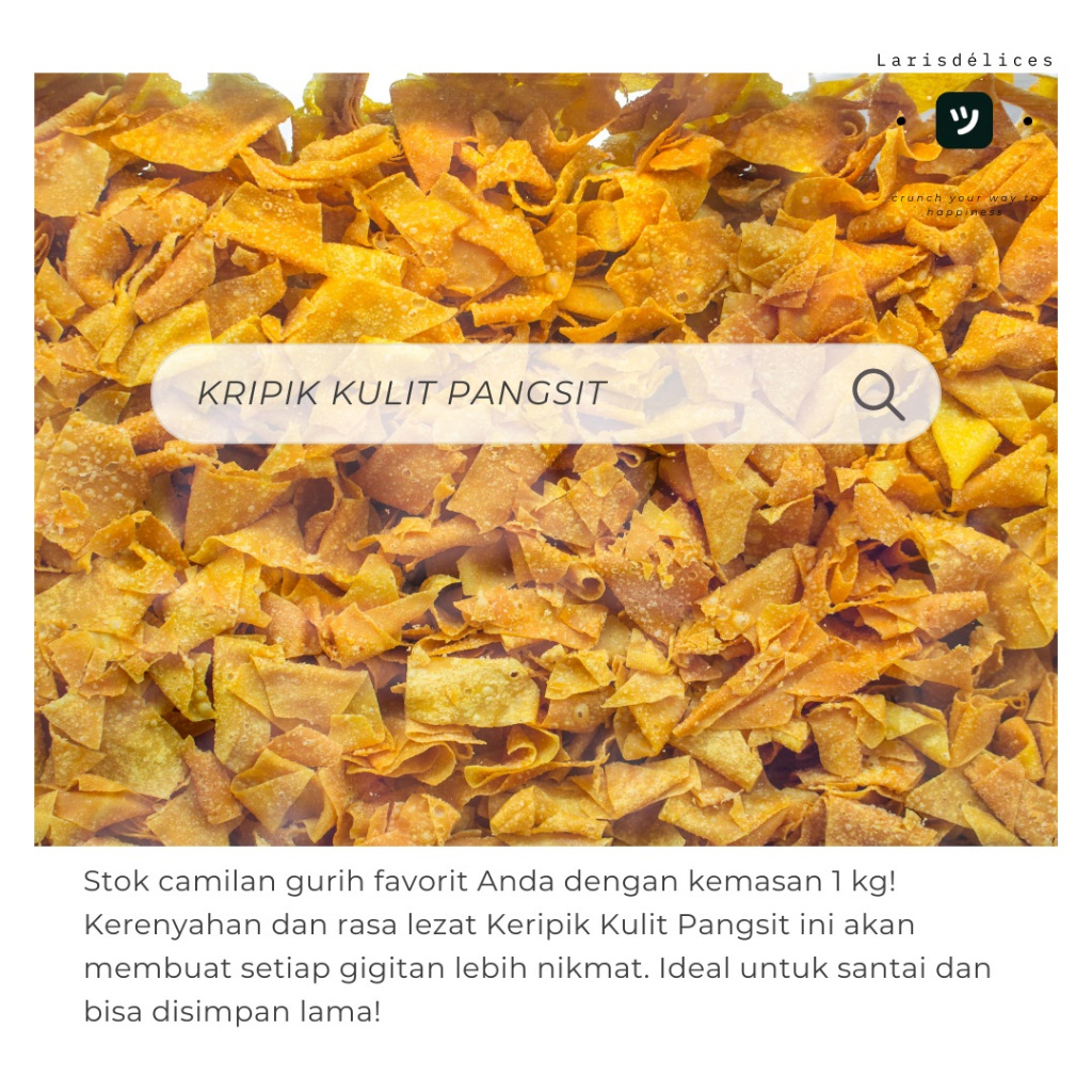 

Keripik Pangsit 1kg Larisdelices - Renyah dan Gurih + Bonus Toples