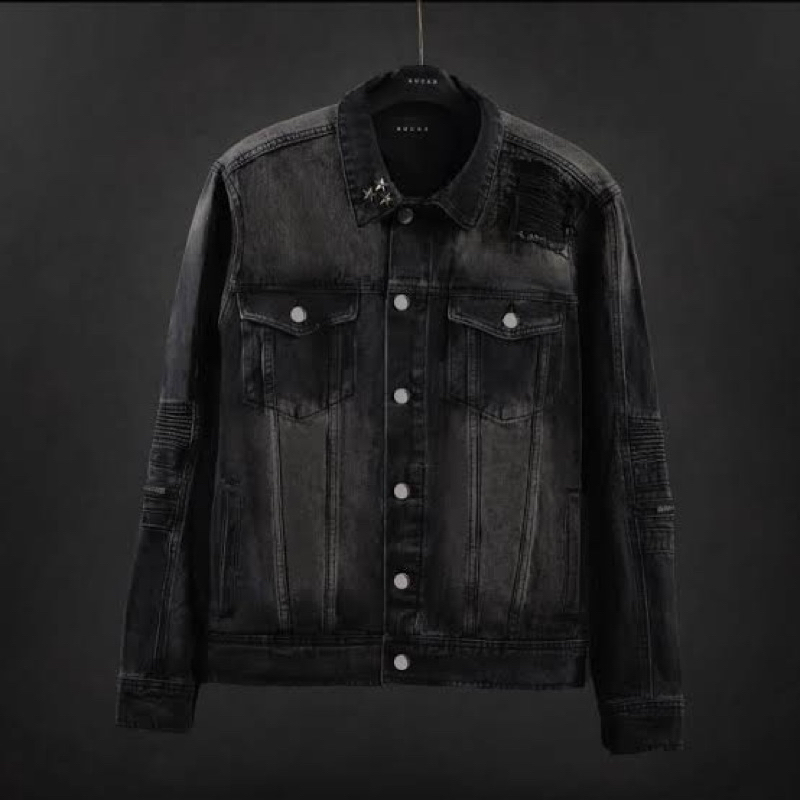RUCAS JADE BLACK BIKER DENIM JACKET