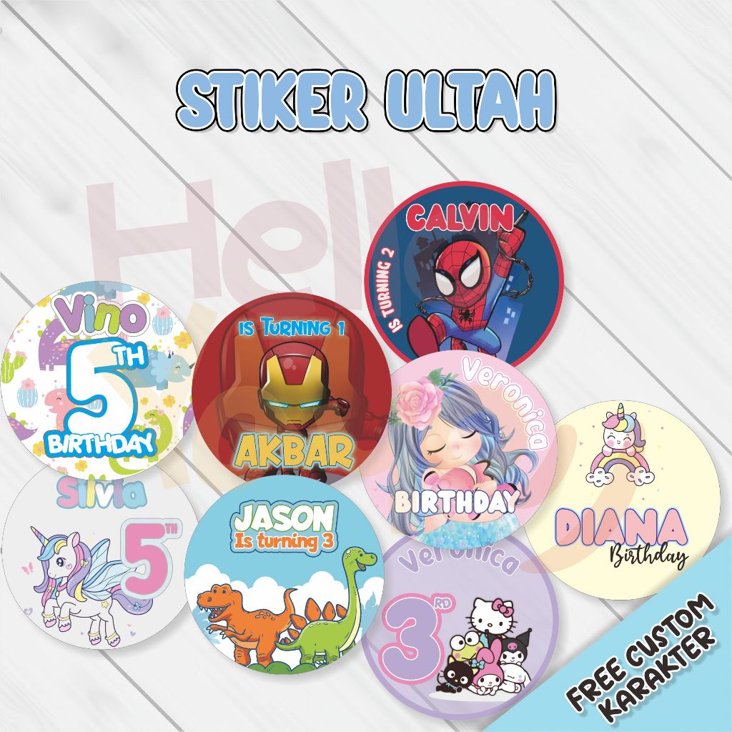 

STIKER ULANG TAHUN / STIKER NASI BENTO / STIKER MURAH