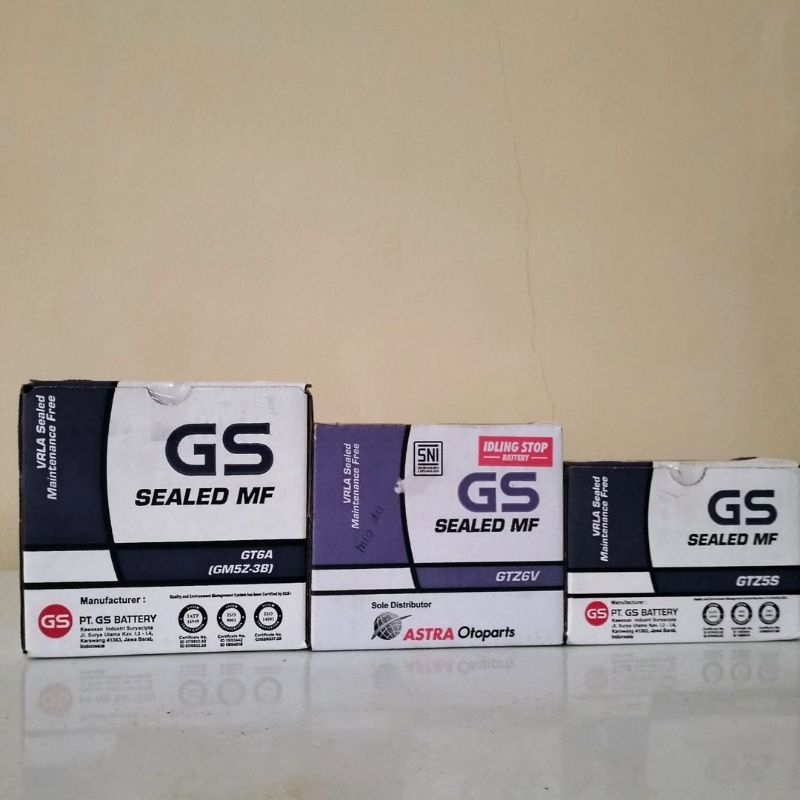 Aki Sepeda Motor GS Sealed MF | GT6A (GM5Z-3B) / GTZ6V / GTZ5S