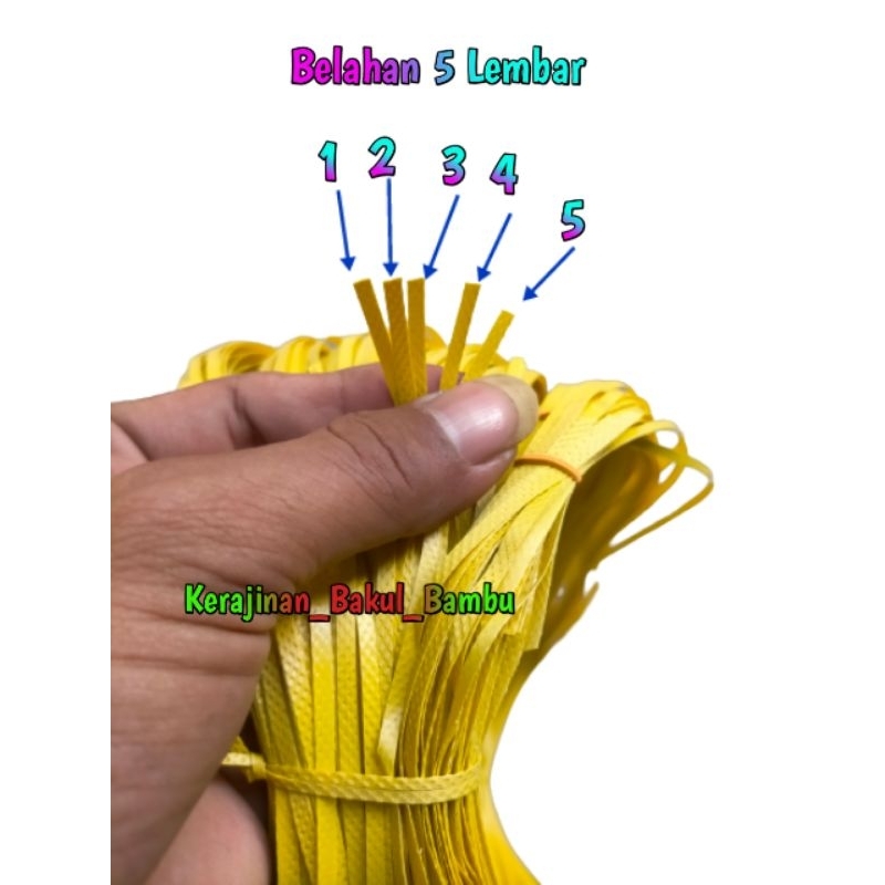 Tali bakul BELAHAN 5 LEMBAR atau tali anyaman pembuatan bakul serta tali kerajinan anyaman bambu