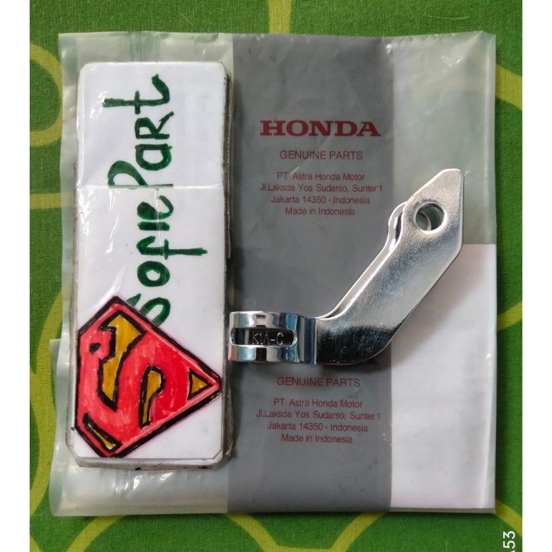 Plat / klem/breket dudukan atas selang rem depan honda beat scopi vario 110 led original di chrome