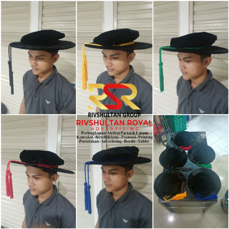 Topi Toga Senat Topi Toga Guru Besar Topi Toga Rektor Topi Wisuda Bludru Topi Toga Wisuda Bludru Bul