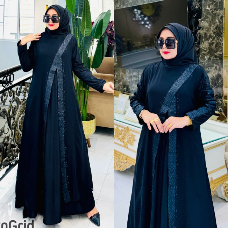 RB GAMIS ABAYA TURKEY ROMPI OUTER ZIVANNA DAN FULL HITAM