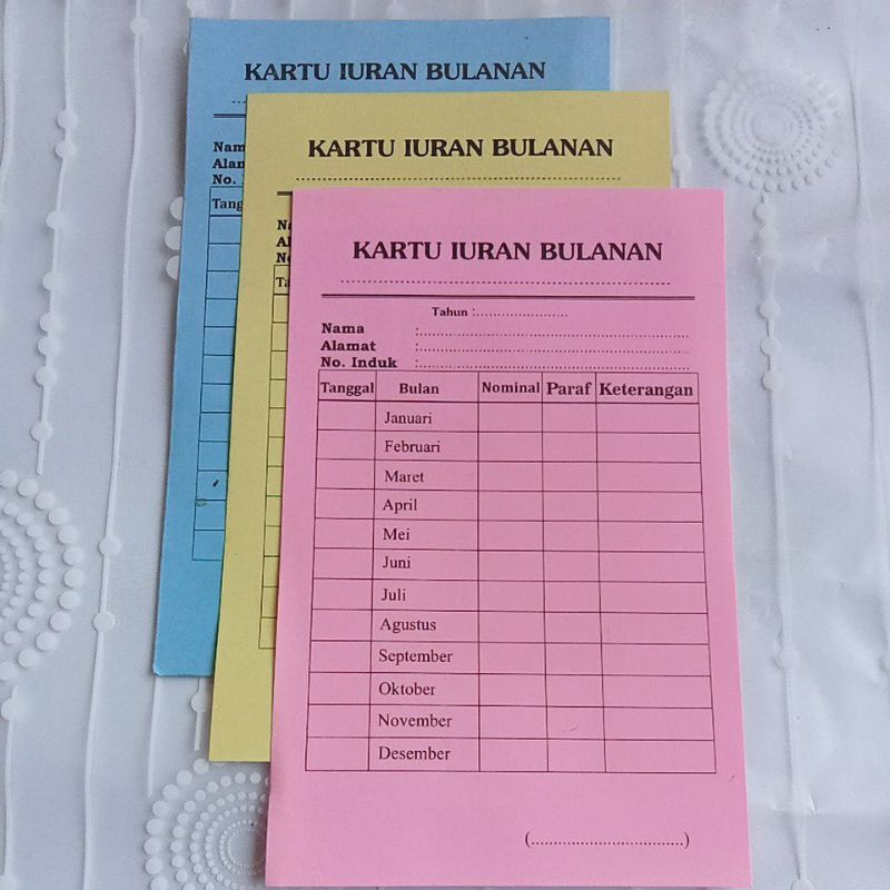 

KARTU IURAN BULANAN (25 LEMBAR)