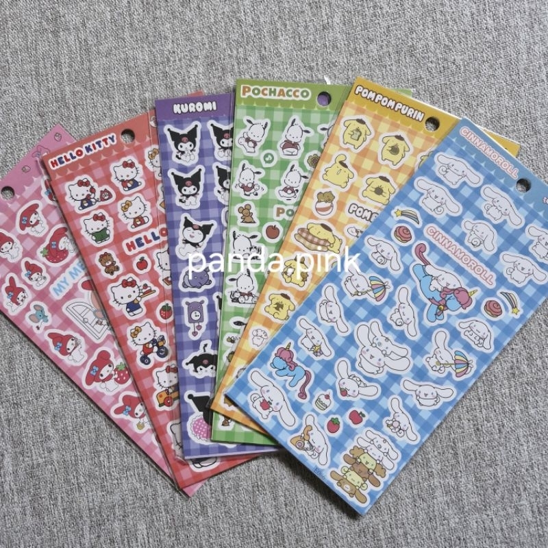 

Ecer / grosir sticker sanrio hello kitty , kuromi , pochacco , cinnamoroll , pompurin , my melody
