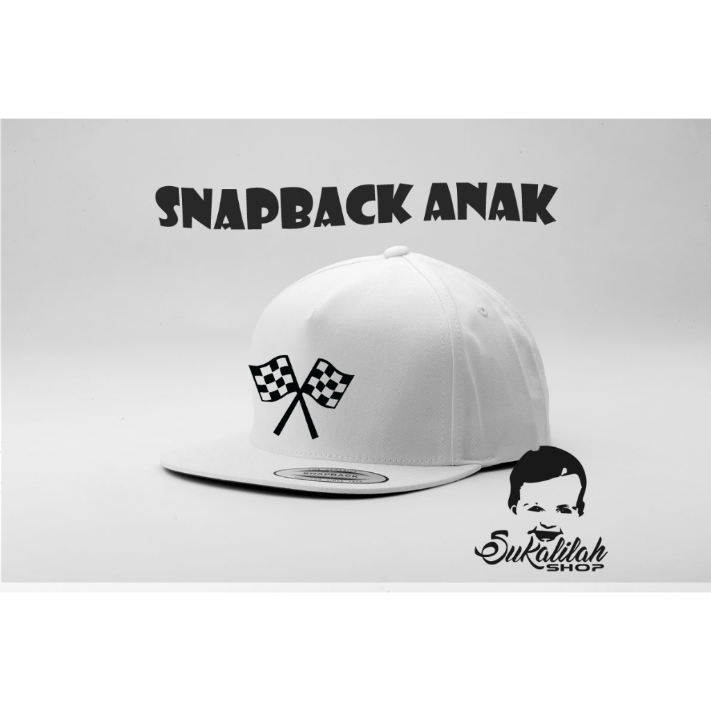 Topi anak snapback anak laki laki perempuan sport flag racing