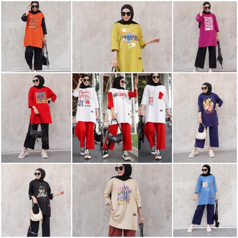 SET TUNIK OVERSIZE CELANA KULOT by GYL AUTHENTIC