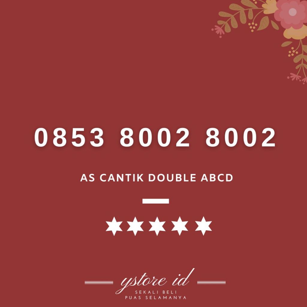 NOMOR CANTIK AS DOUBLE ABCD KARTU PERDANA TELKOMSEL NOMER SERI BELAKANG EKOR 002 02