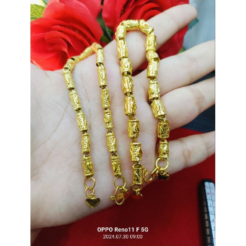 gelang bambu love 1 dan 2 suku sepuh emas murni