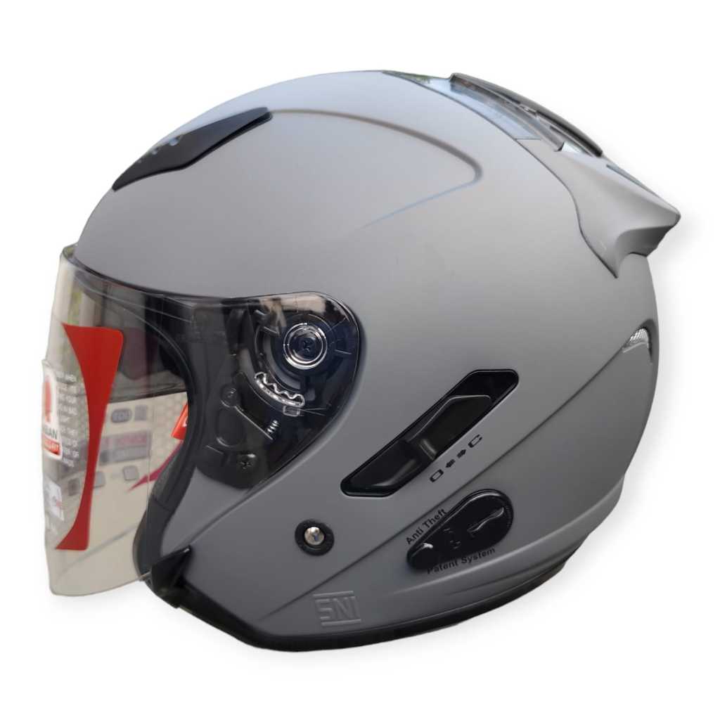 HELM KYT GALAXY FLAT R POLOS ABU DOFF DOUBLE VISOR