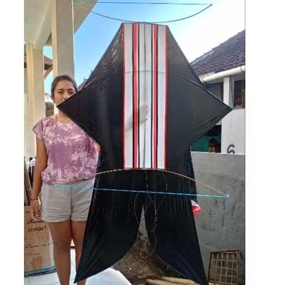 Layangan Knockdown 1,5M Bebean dijamin terbang, free pita, tali snar dan sendaren