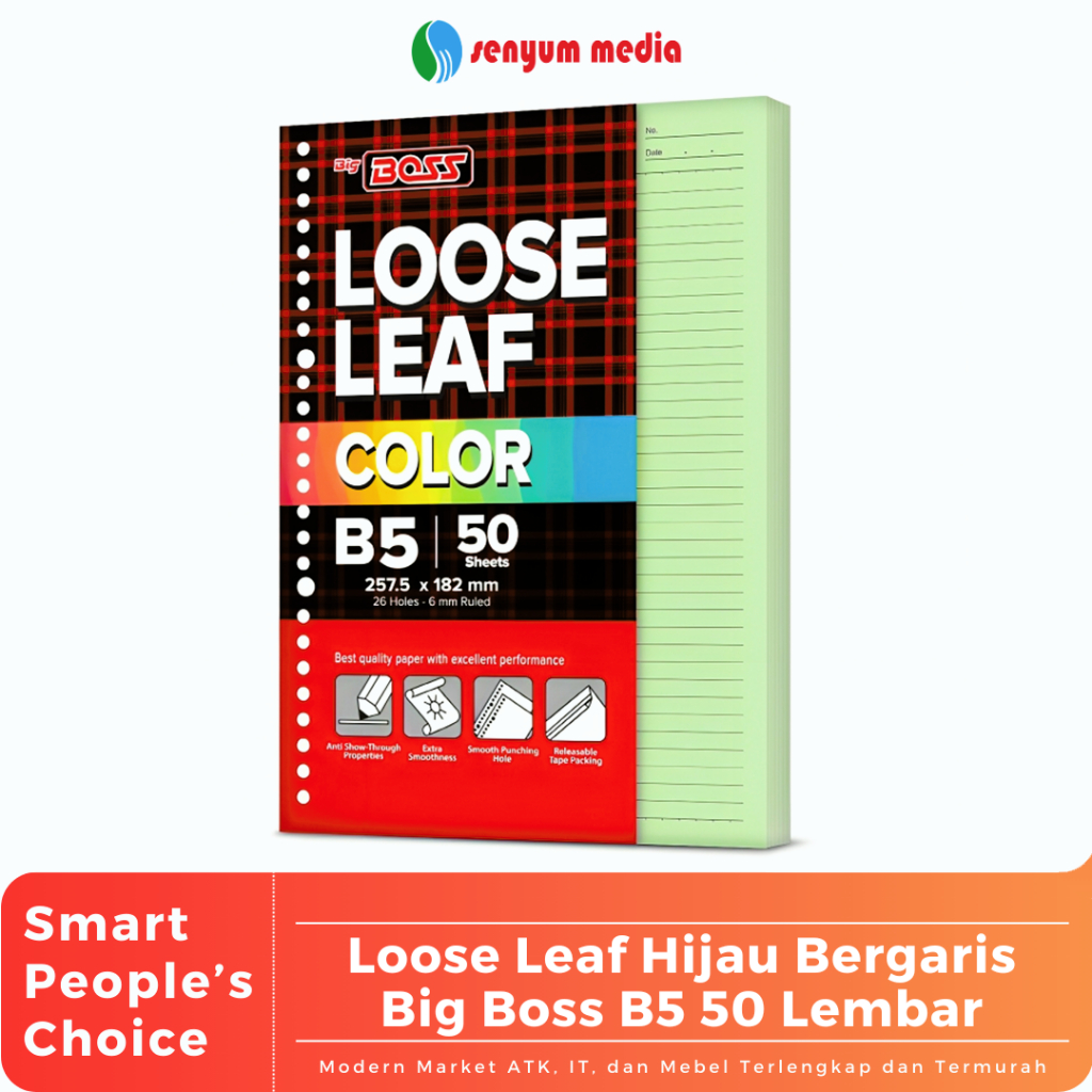 

Loose Leaf Hijau Bergaris Big Boss B5 50 Lembar (1 Pcs Isi 50 Lembar) (S:PCS)