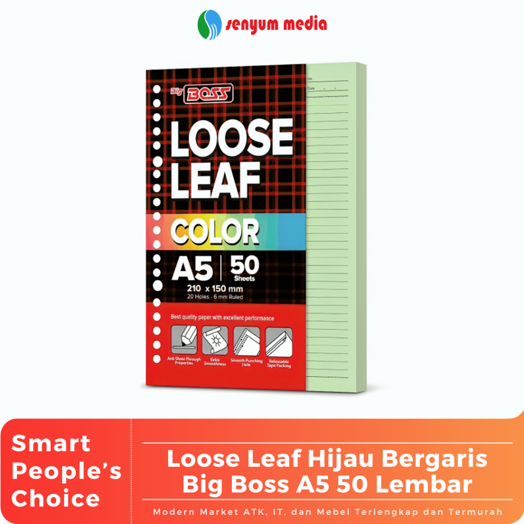 

Loose Leaf Putih Bergaris Big Boss A5 50 Lembar (1 Pcs Isi 50 Lembar) (S:PCS)