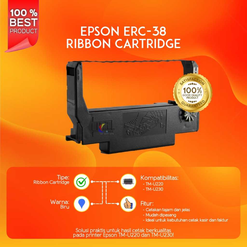 Epson ERC-38 ERC38 WARNA BIRU  Ribbon Cartridge Printer TMU220 TM-U220 U230