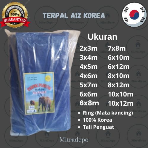 Terpal A12 KOREA Terpal Plastik/Kolam/Tenda TEBAL & AWET