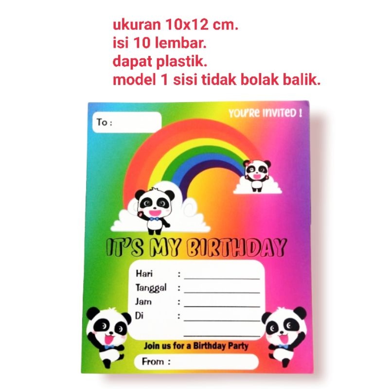 isi 10 lembar kartu undangan ulang tahun karakter baby bus babybus