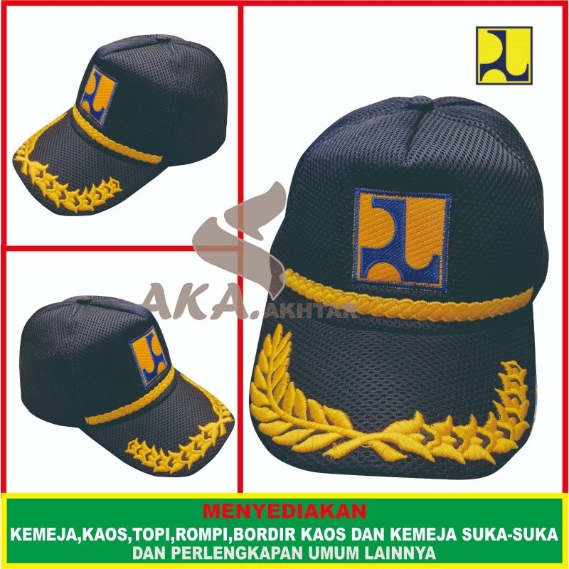 TOPI PUPR BIRU DONGKER TOPI JARING PUPR BORDIR NAMA