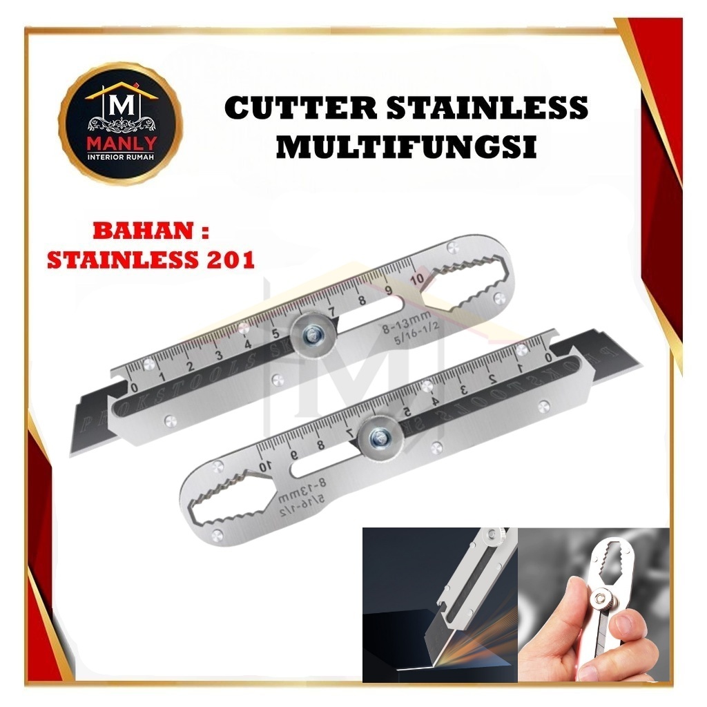 

Pemotong Multifungsi 9In1 Pisau Serbaguna Stainless Tahan Karat Pemotong Kertas Kunci Pas Tajam