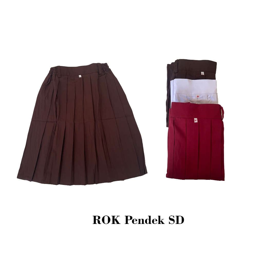 Rok Rempel Seragam Sekolah SD Pendek Merah Putih Coklat Anak Perempuan Grandmaster Pakaian Fashion
