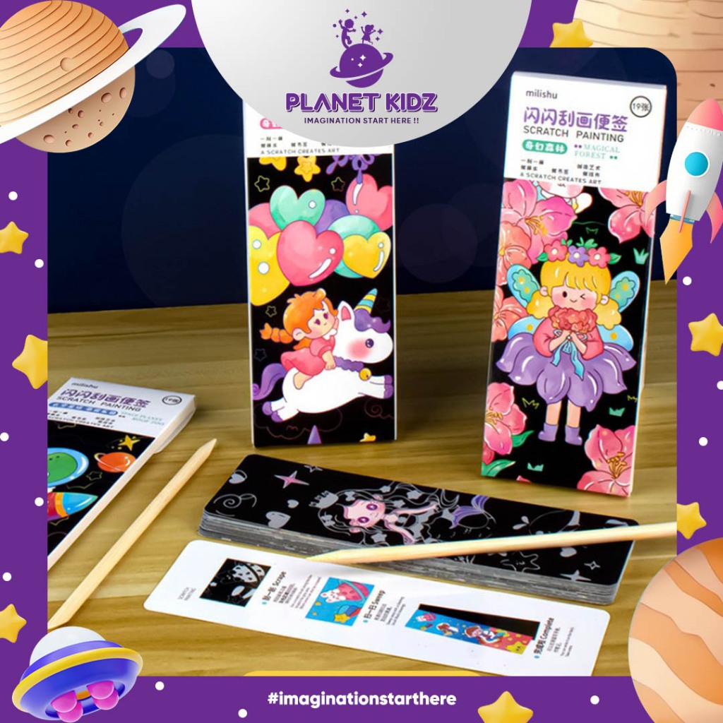 

PLANETKIDZ BK163 POCKET SCRATCH OFF PAINTING BOOK ISI 19 BONUS PENSIL GORES BUKU GOSOK WARNA BUKU GAMBAR TRAVEL BUKU GAMBAR