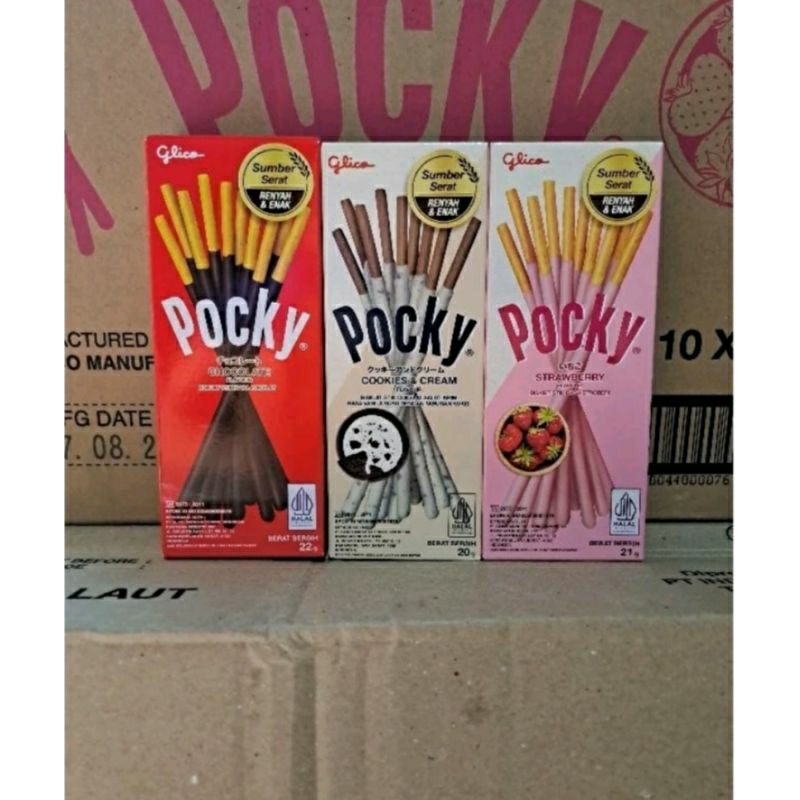 

Pocky Mini isi 10x22g rasa coklat/strawberry/cookies n cream