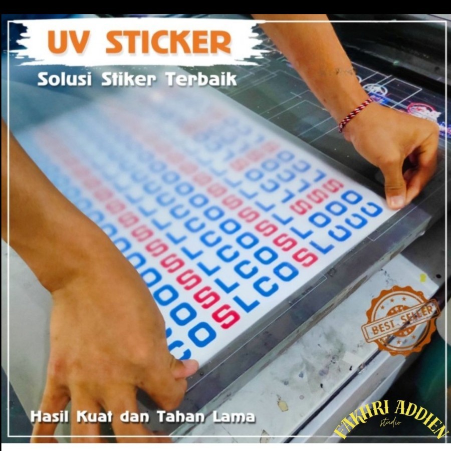 Stiker Murah Cetak Print Cutting Sticker UV DTF Custom Timbul Souvenir Kaca Mug Helm Botol