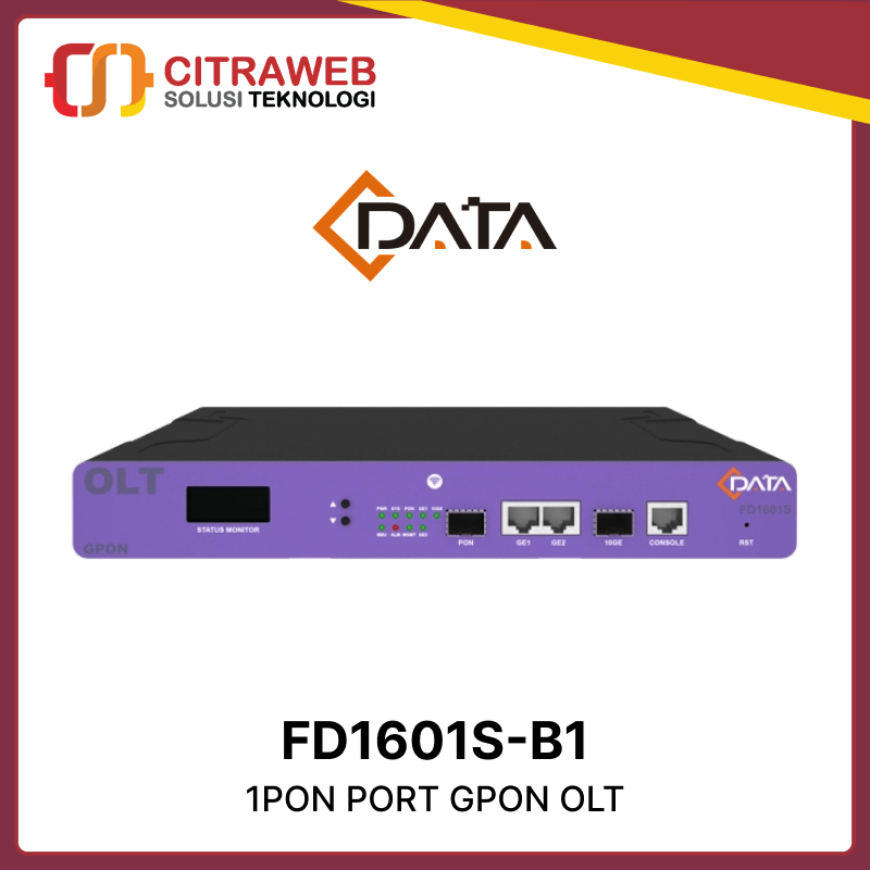 C-DATA GPON OLT FD1601S-B1 1PON 2GE 1 SFP+ cdata fd1601 uplink 2xge 1sfp+ 1:128 20km