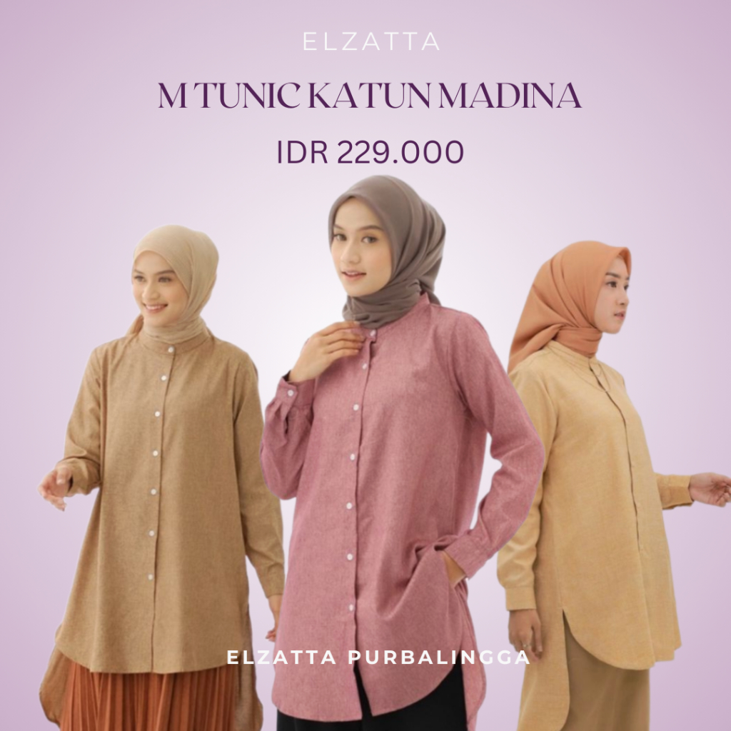 Dauky Tunik Katun Wanita  Polos M Tunic Katun Madina Tunik Wanita Bahan Katun Motif Polos
