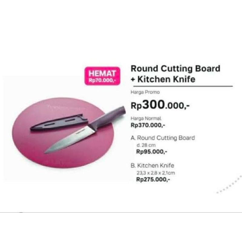 pisau Tupperware ori (1) ungu dan merah