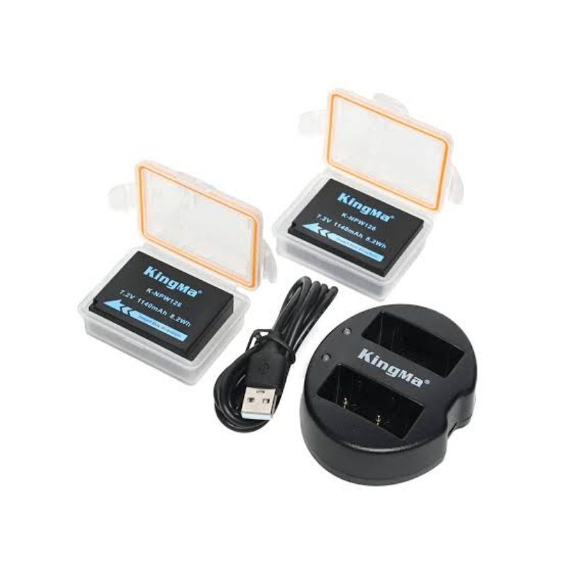 Baterai Kamera Kingma NP-W126 double Baterai + charger