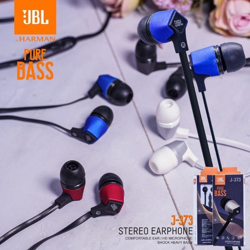 HF Headset [ JBL J-373 ] Strong Super Bass | ORI Import Witch Mic