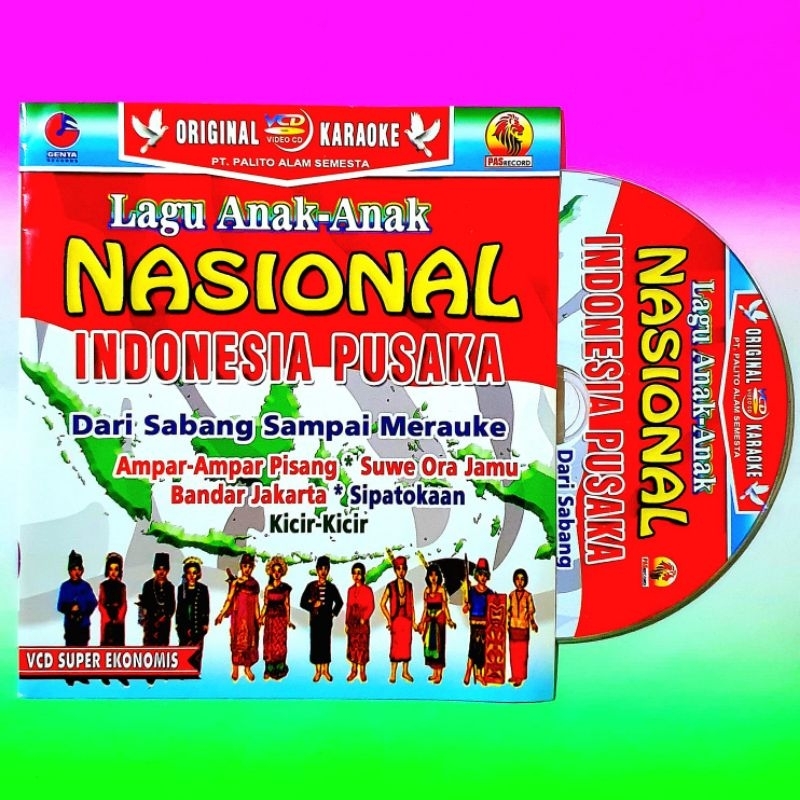 KASET VCD LAGU ANAK SEKOLAH NASIONAL INDONESIA RAYA-LAGU NASIONAL INDONESIA-LAGU KEMERDEKAAN INDONES