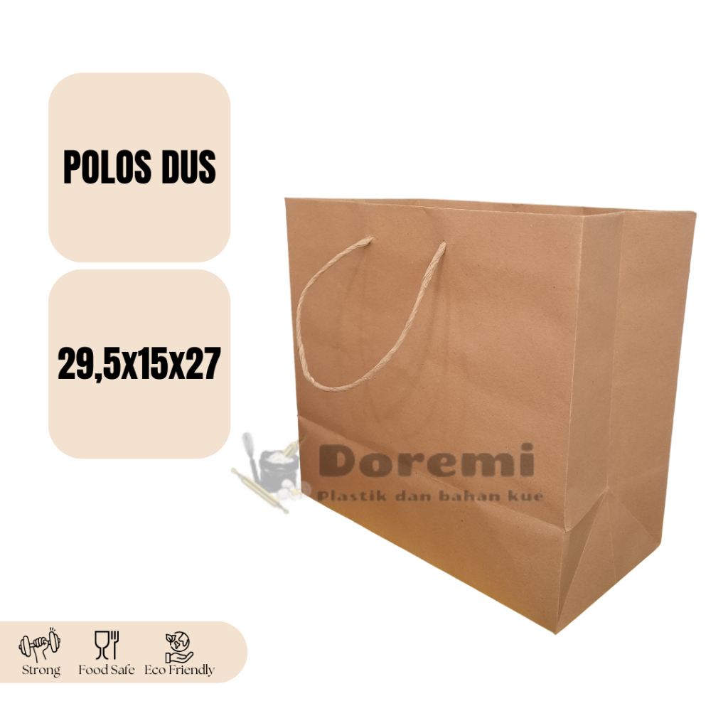 

[1 lusin] Paper Bag polos besar 29,5x15x27 / Tas Kertas coklat besar / Tas baju sepatu celana