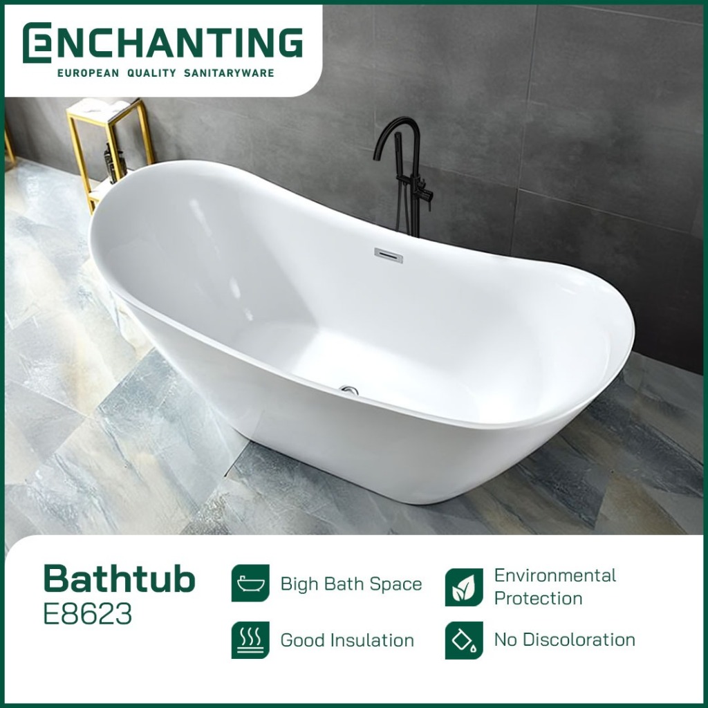 ENCHANTING Bathtub Free Standing Kamar Mandi BathTub Acrylic E8623