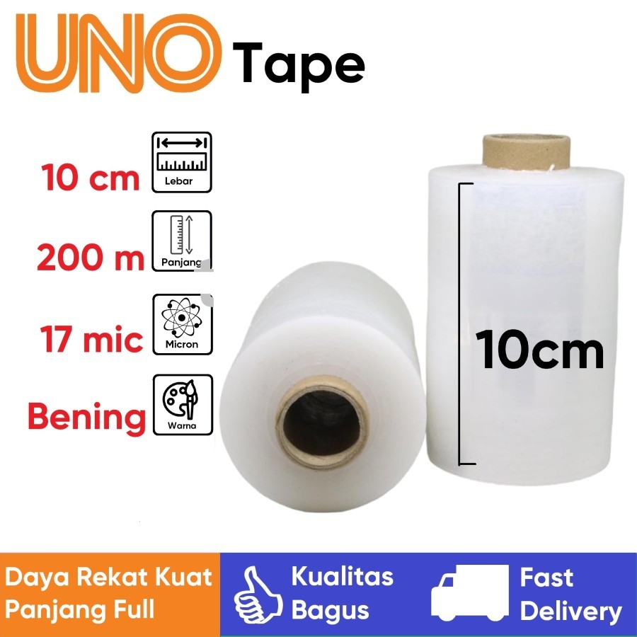 

Stretch Film OEM Plastik Wrapping Lebar 10 Cm Panjang 200 Meter Full 17 Micron