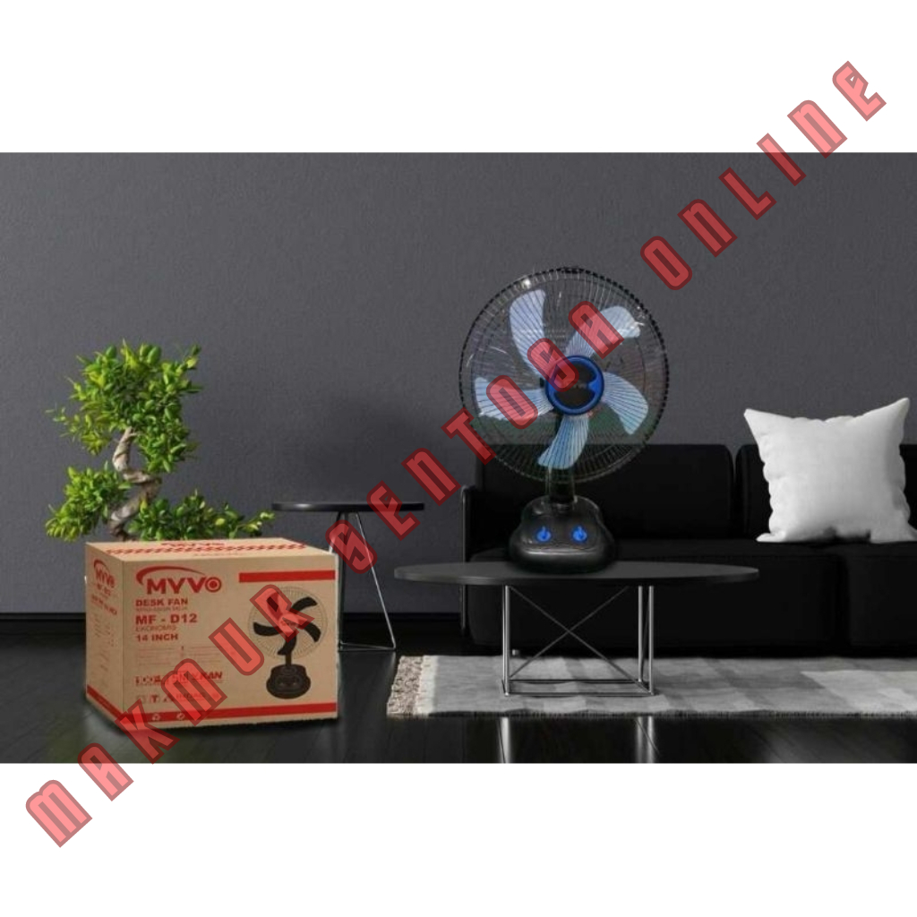 KIPAS ANGIN DUDUK 14 INCH DESK FAN MF-D12 MYVO 14" KIPAS ANGIN MEJA 5 BALING DENGAN TIMER