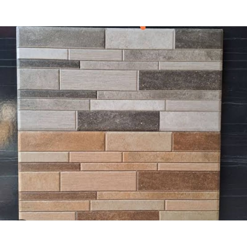 Keramik 20x40 Urbano beige motif timbul batu alam