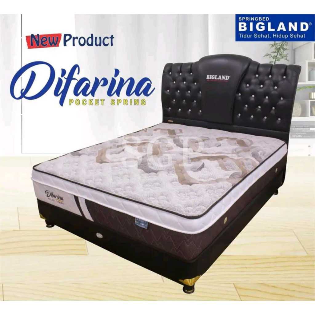 "PROMO" SPRINGBED DIFARINA BY BIGLAND UK 120 X 200 - 180X 200/ KASUR TEMPAT TIDUR/ SURYA GEMILANG PE